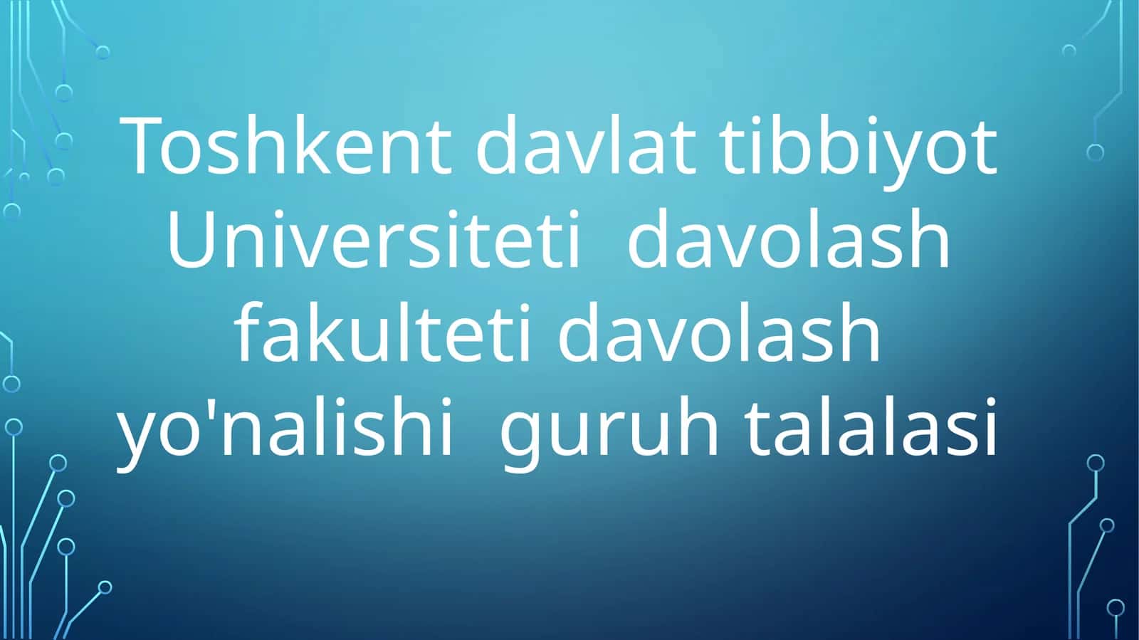 Biofizika - Laparoskopiyaning jarrohlikda qoʻllanilishi (11 slayd PPT)Fan: Biofizika
Mavzu: Laparosk 1