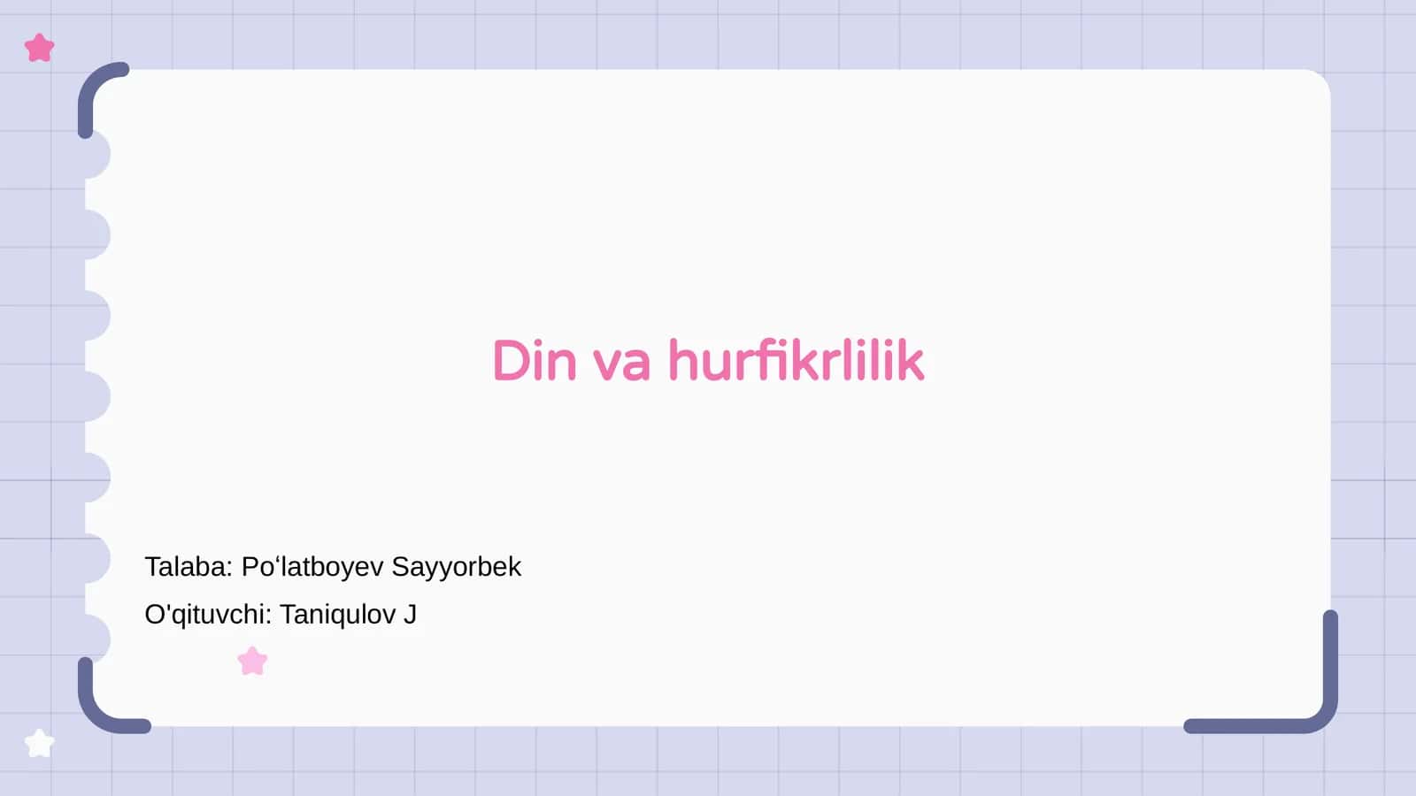 Din va hurfikrlilik 1