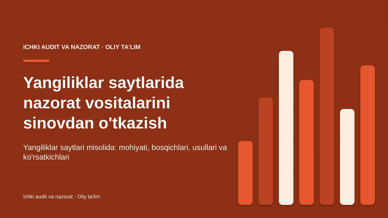 Yangiliklar saytlarida nazorat vositalarini sinovdan o'tkazish 1