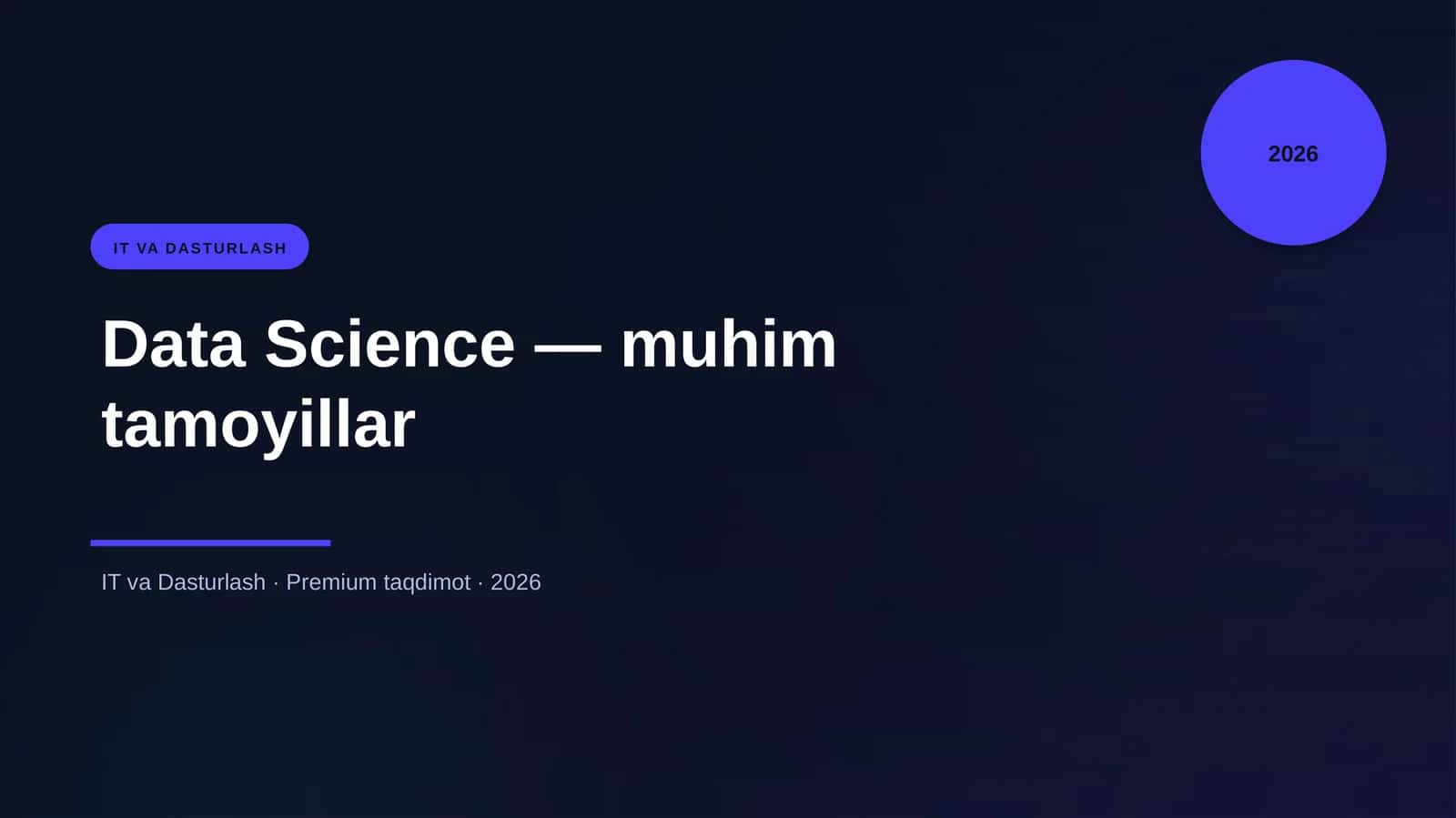 Data Science — muhim tamoyillar 1