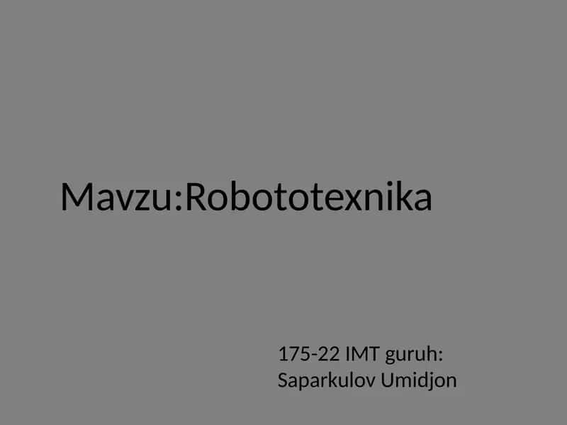 Robototexnika 1