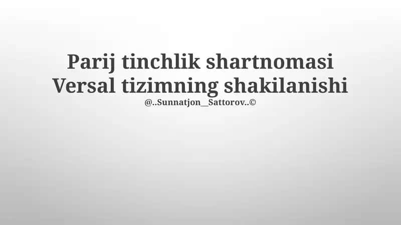 Versal shartnomasi 1