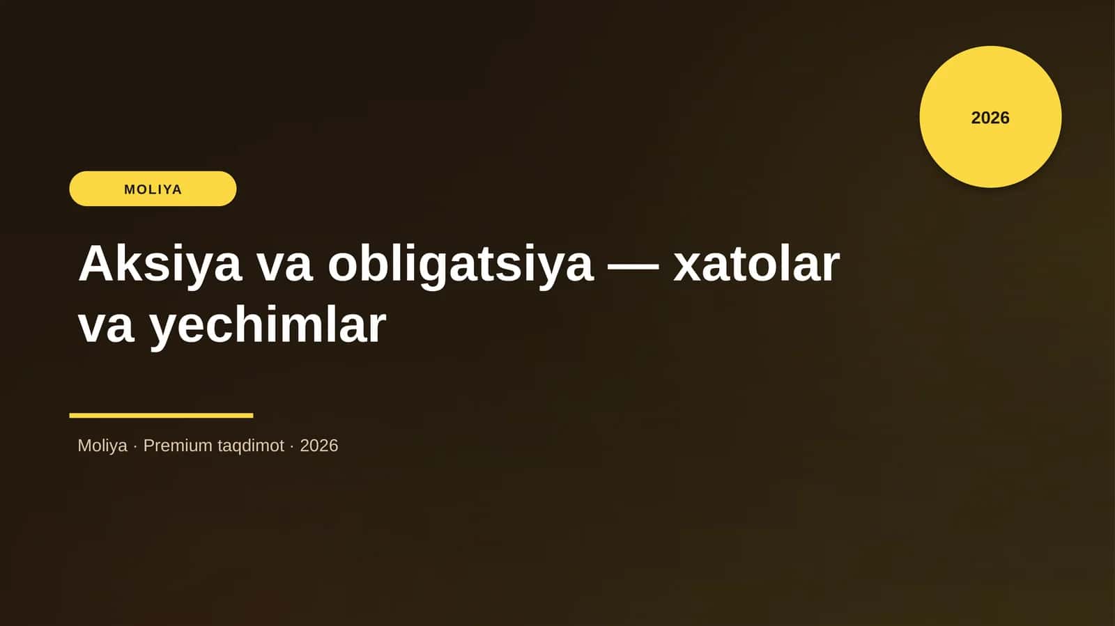 Aksiya va obligatsiya — xatolar va yechimlar 1