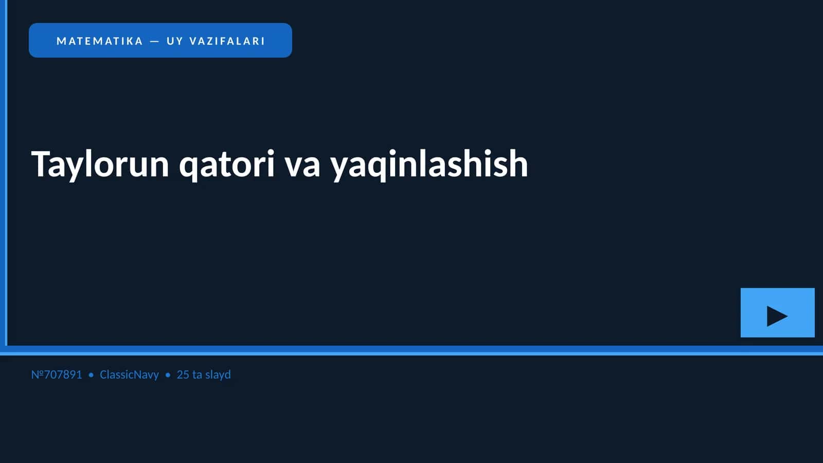 MATEMATIKA — UY VAZIFALARI 1