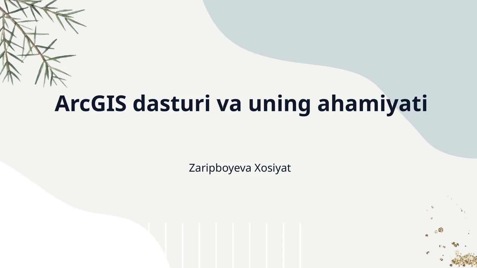 ArcGIS dasturi va uning ahamiyati 1