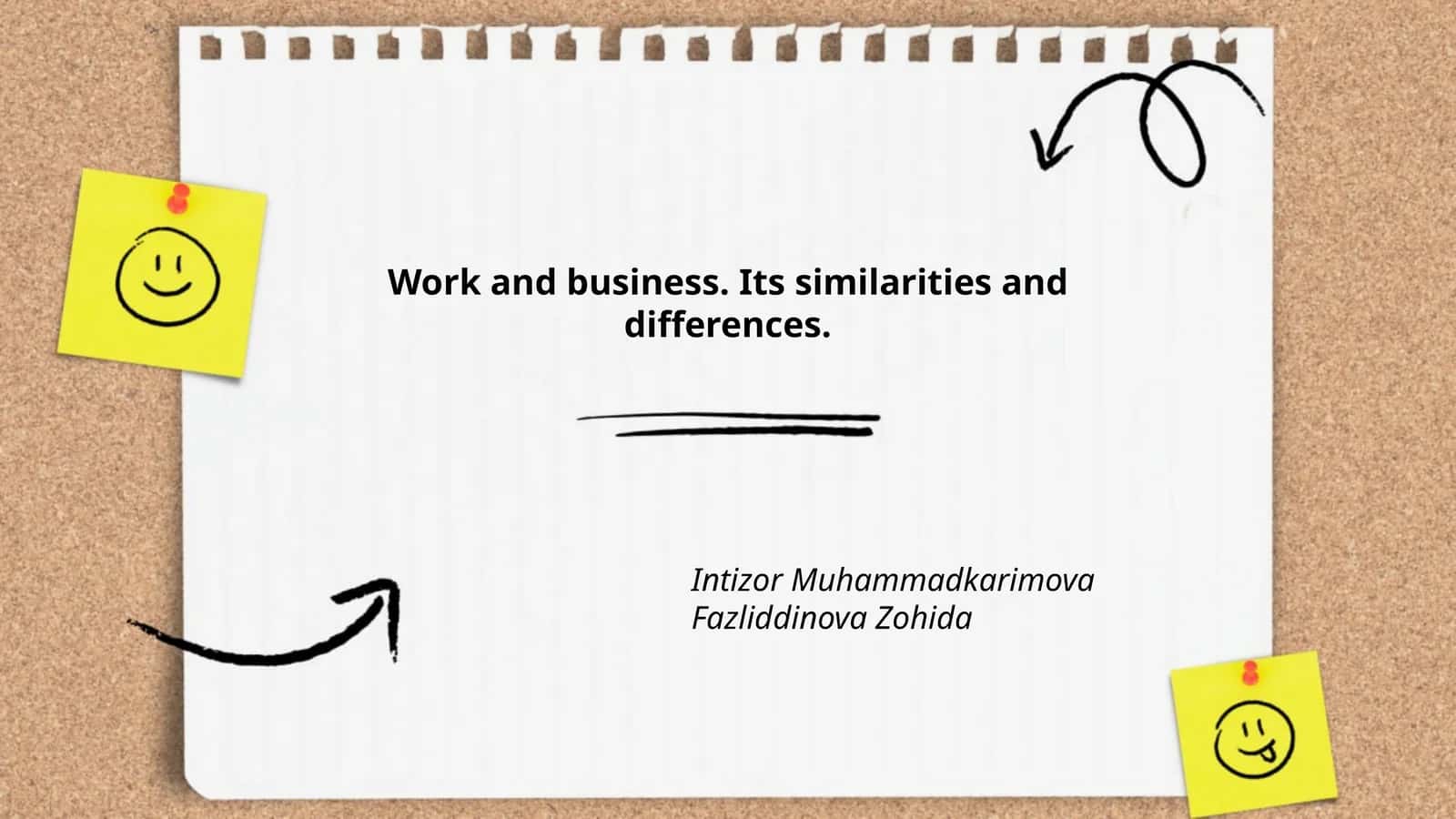 Work and Business. Its Similarities and Differences 1
