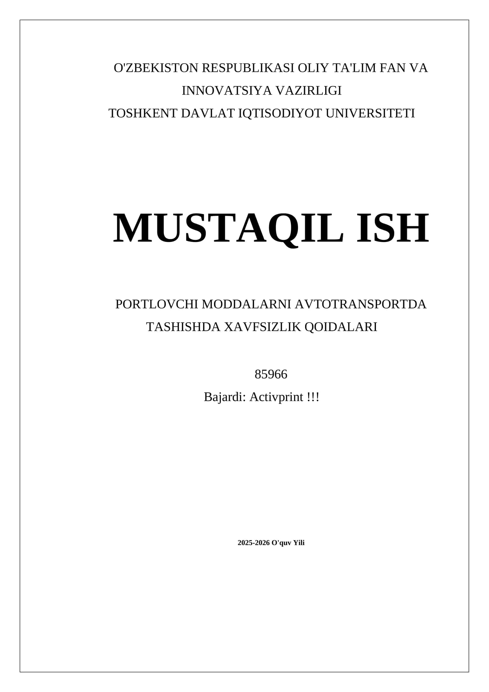 PORTLOVCHI MODDALARNI AVTOTRANSPORTDA TASHISHDA XAVFSIZLIK QOIDALARI 1