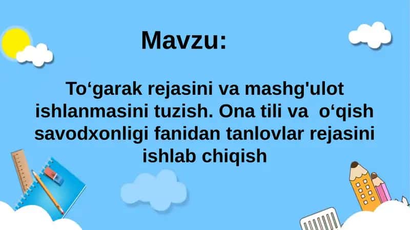 To‘garak mashg‘ulotlari 1