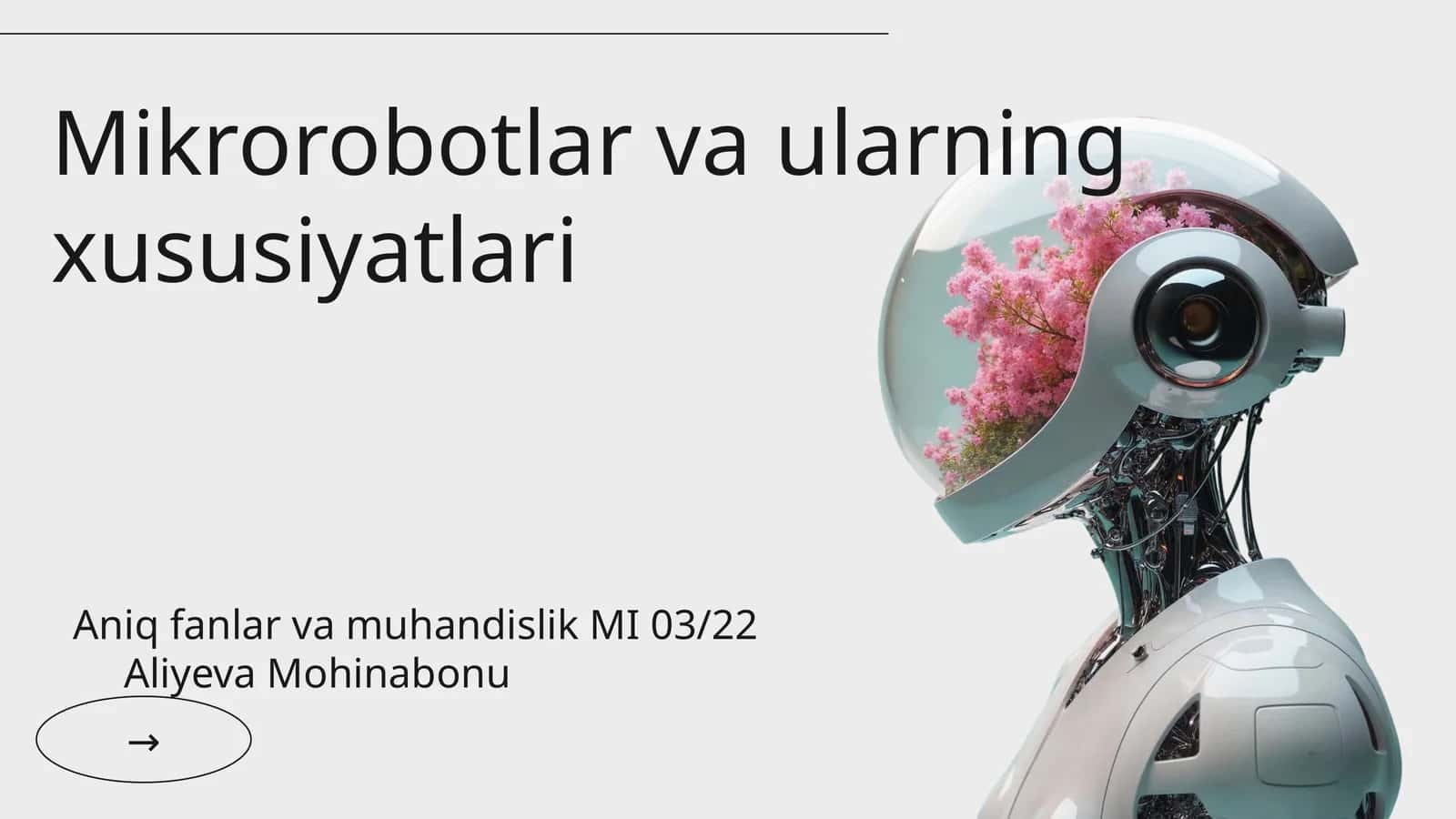 Mikrorobotlar va ularning xususiyatlari 1