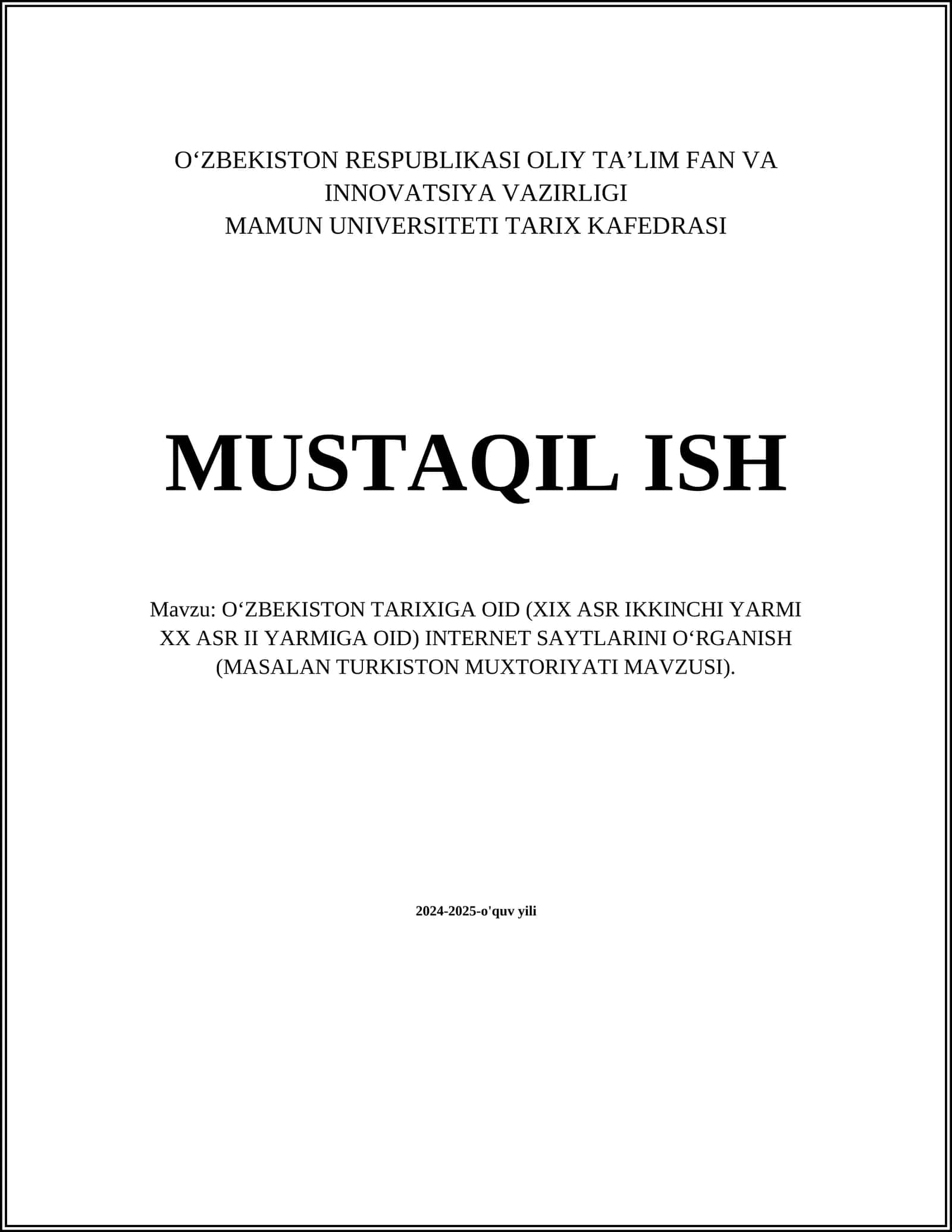 Turkiston Muxtoriyati 1