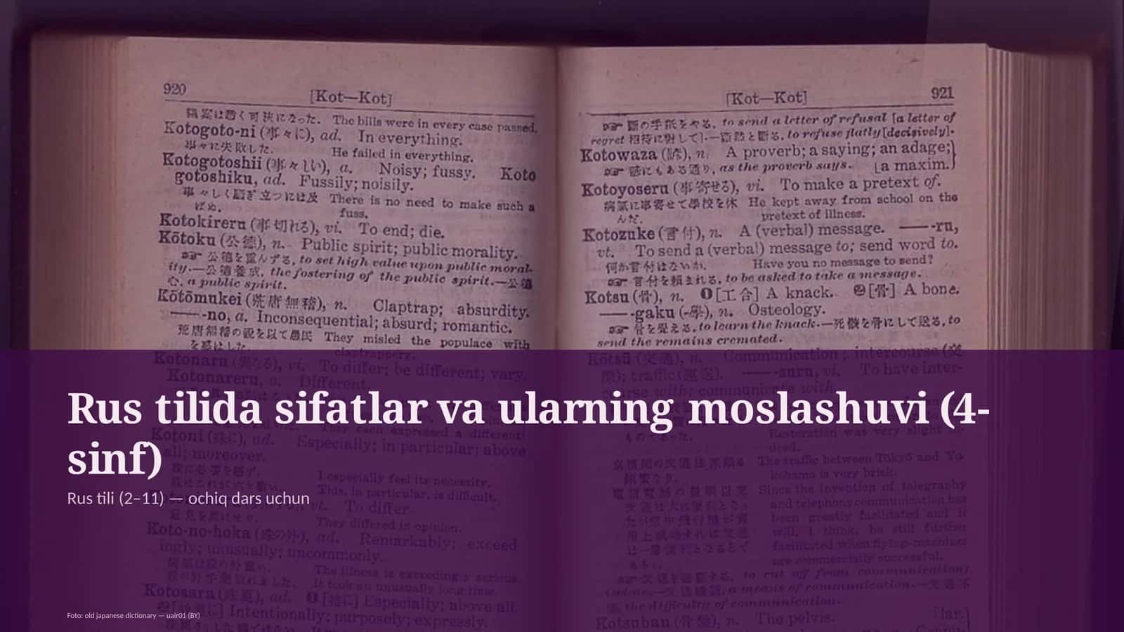 Rus tilida sifatlar va ularning moslashuvi (4-sinf) 1