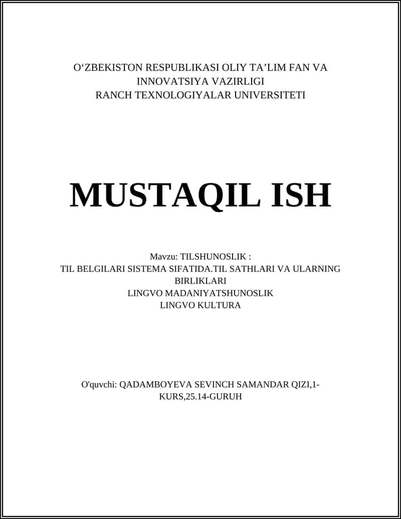 TILSHUNOSLIK 1