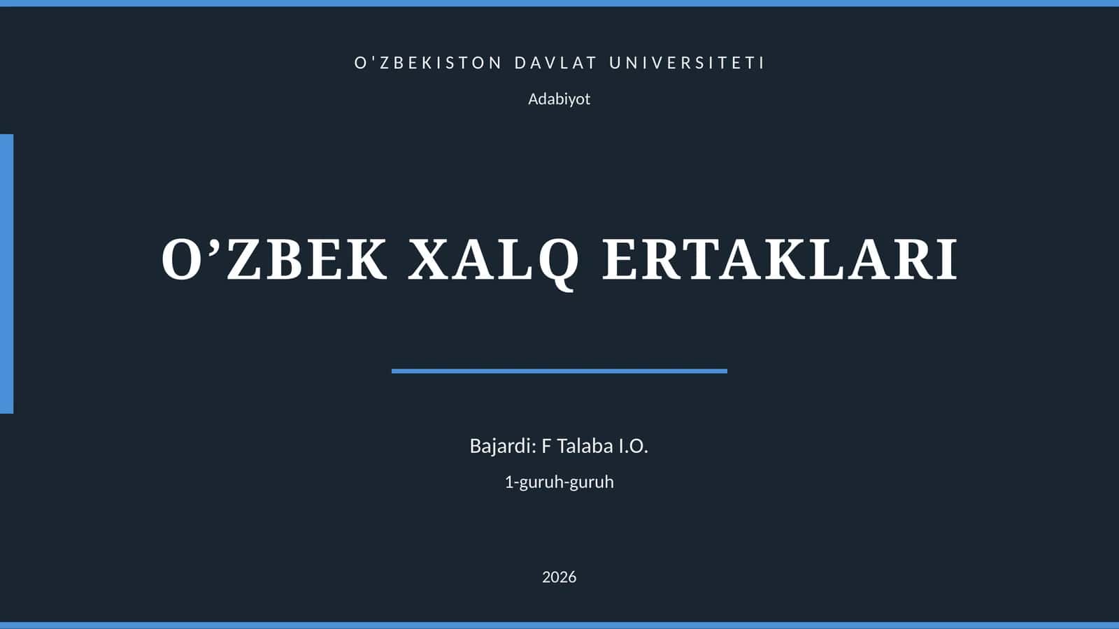 O’ZBEK XALQ ERTAKLARI 1