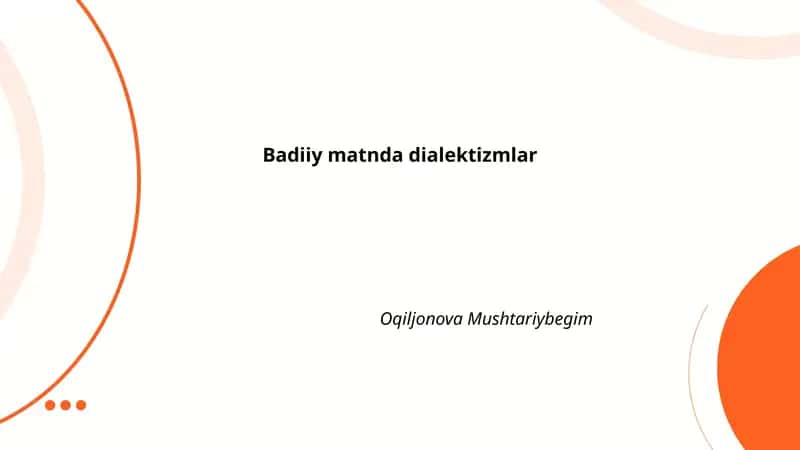 Badiiy matnda dialektizmlar 1