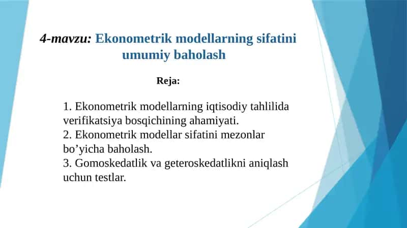 Ekonometrik modellar 1