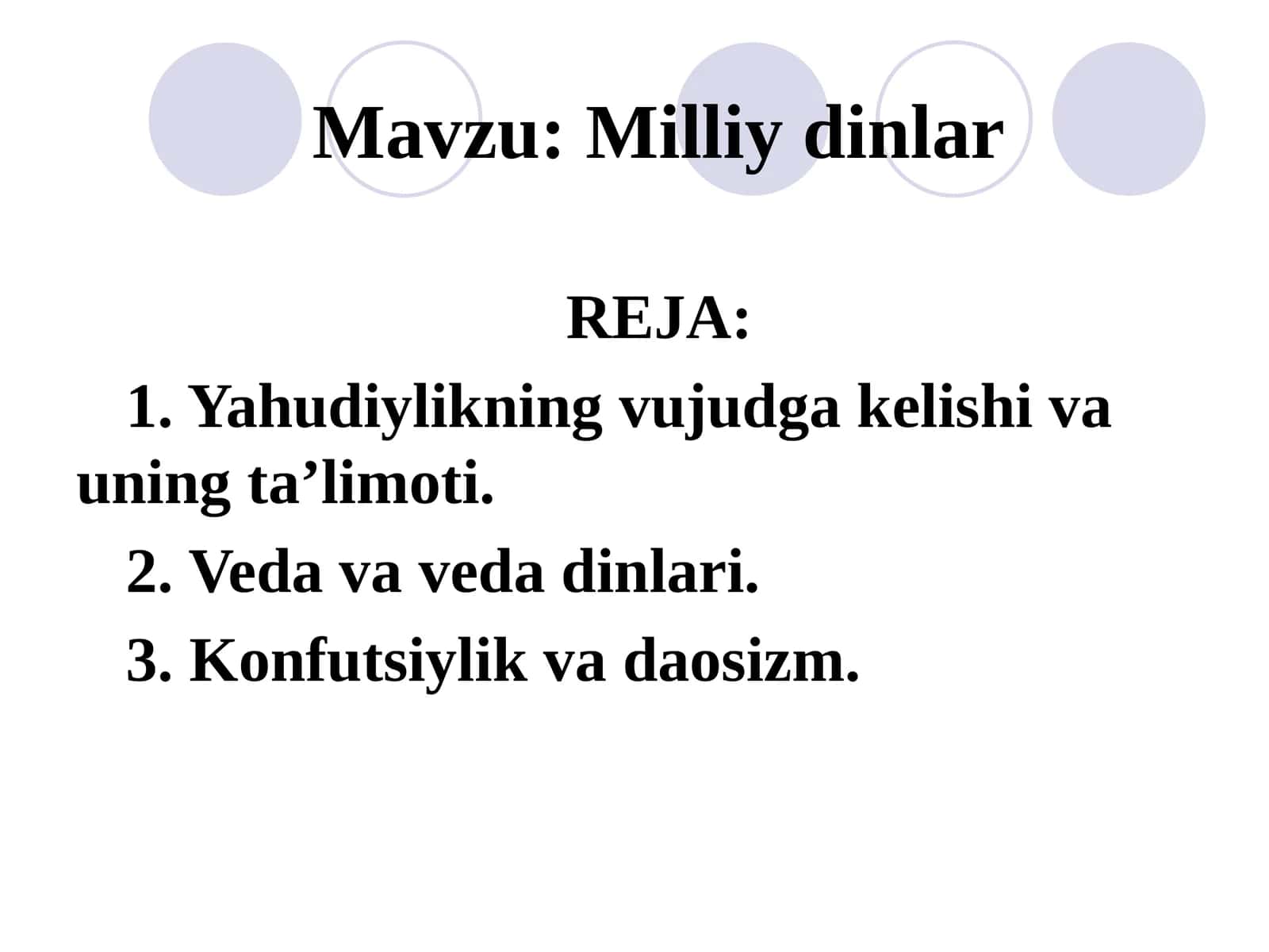 Milliy dinlar 1