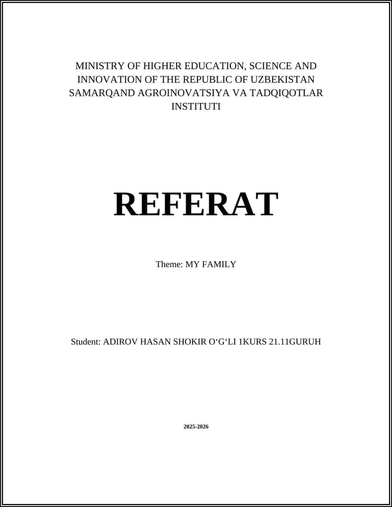 MY FAMILY 1