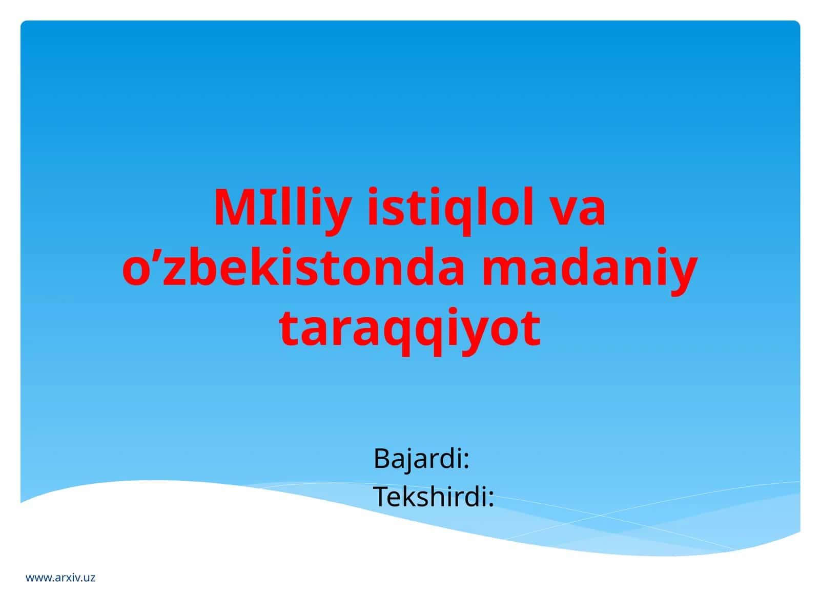 Milliy istiqlol va ma'naviyat 1