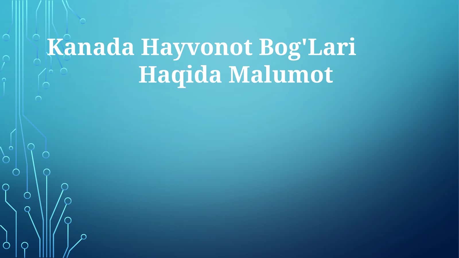 Kanada Hayvonot Bog'Lari 1