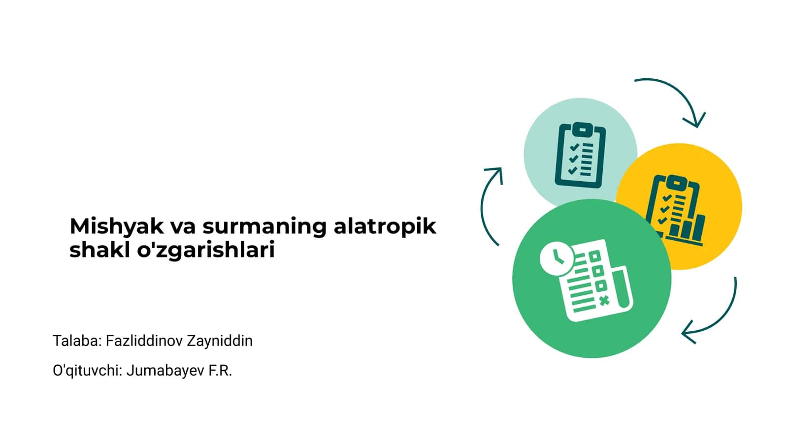 Mishyak va surmaning alatropik shakl o'zgarishlari 1
