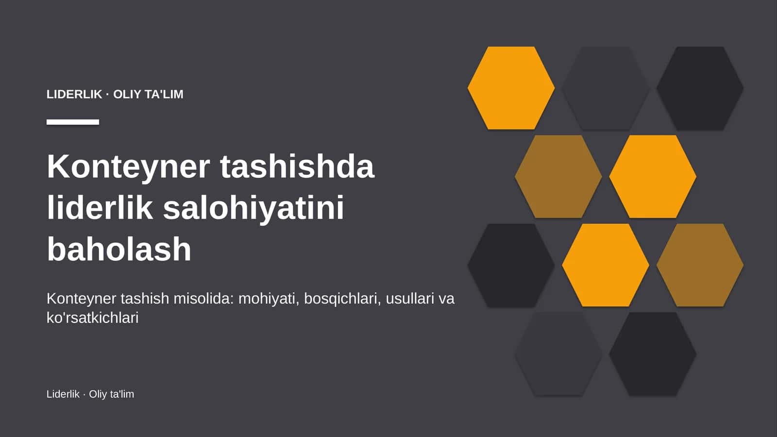 Konteyner tashishda liderlik salohiyatini baholash 1