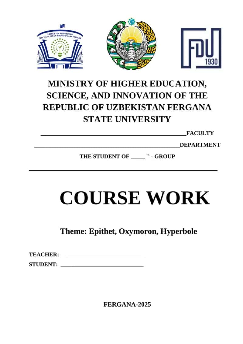 Epithet, Oxymoron, Hyperbole 1