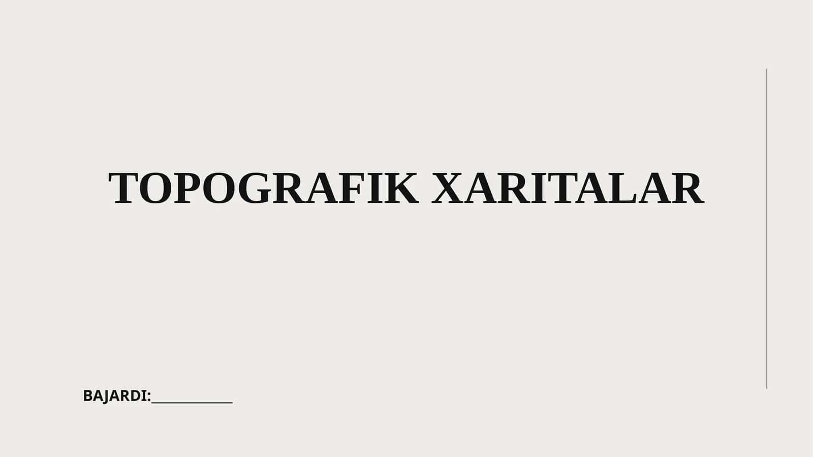 Topografik xaritalar 1