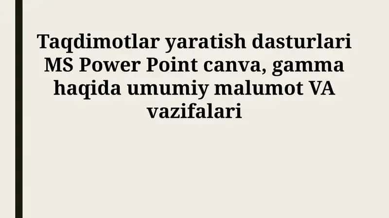 Presentation dasturlari 1