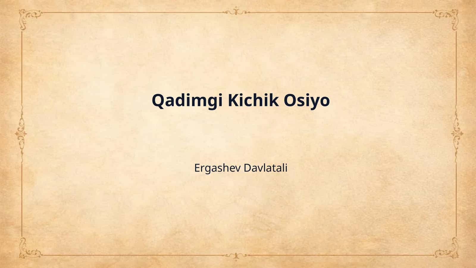 Qadimgi Kichik Osiyo 1