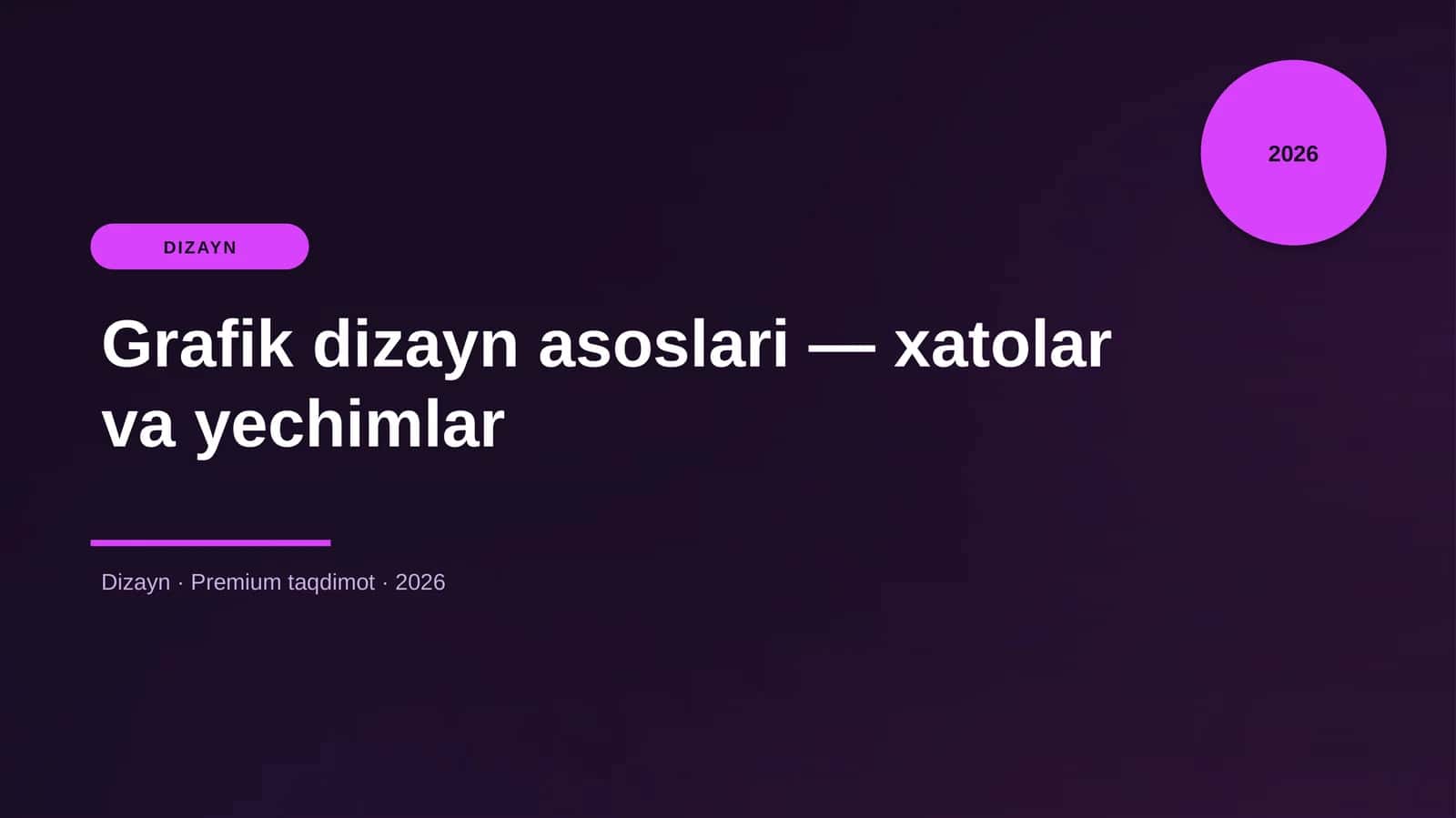 Grafik dizayn asoslari — xatolar va yechimlar 1