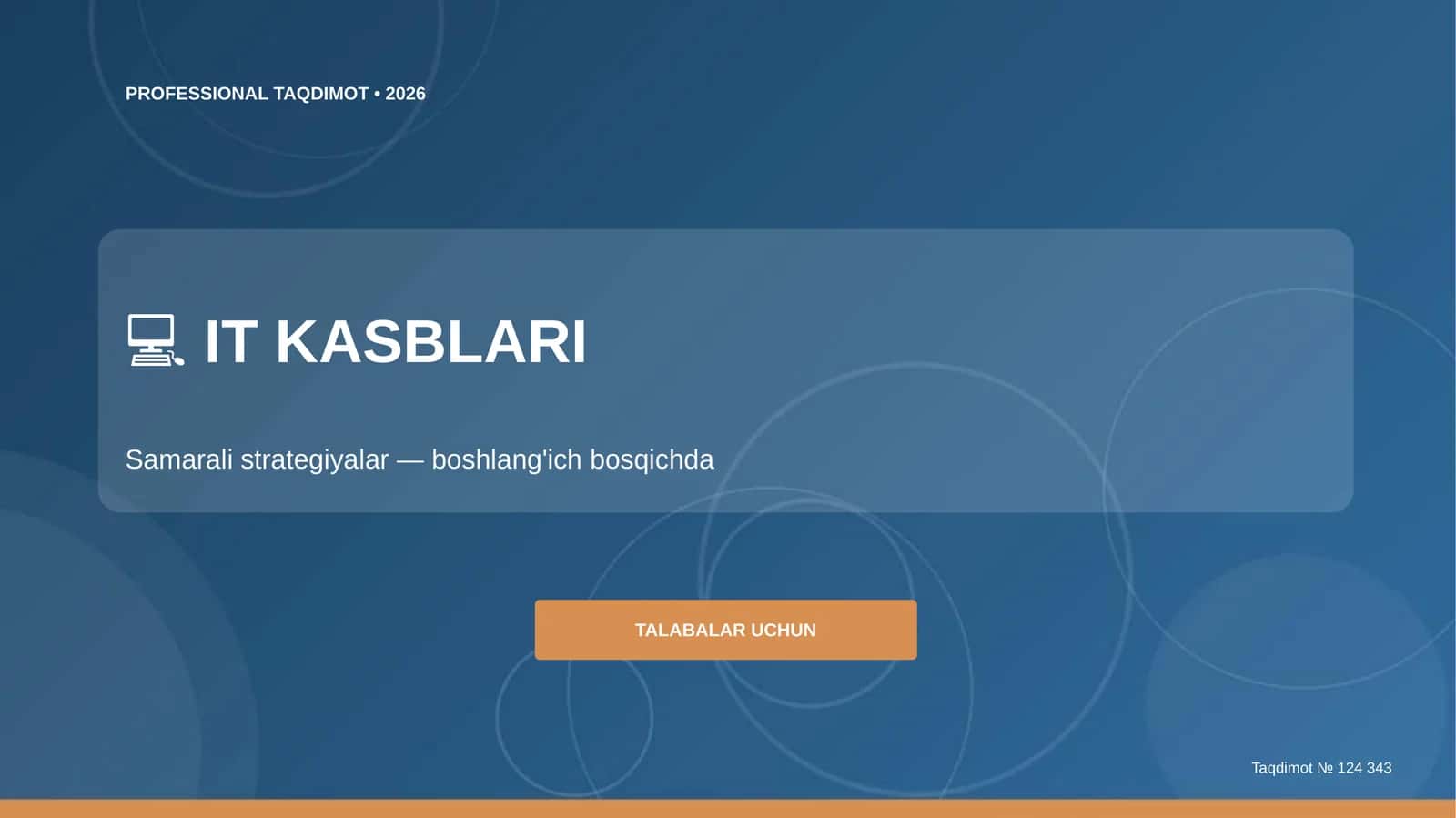 IT kasblari: samarali strategiyalar (boshlang'ich bosqichda) 1