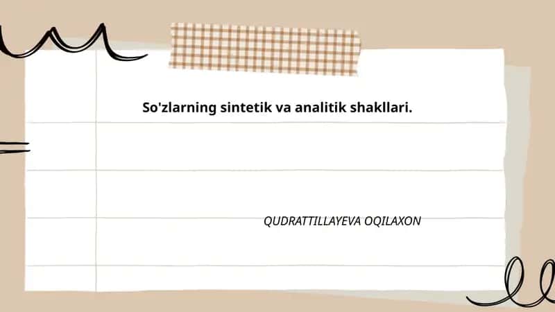 Sintetik va analitik shakllar 1