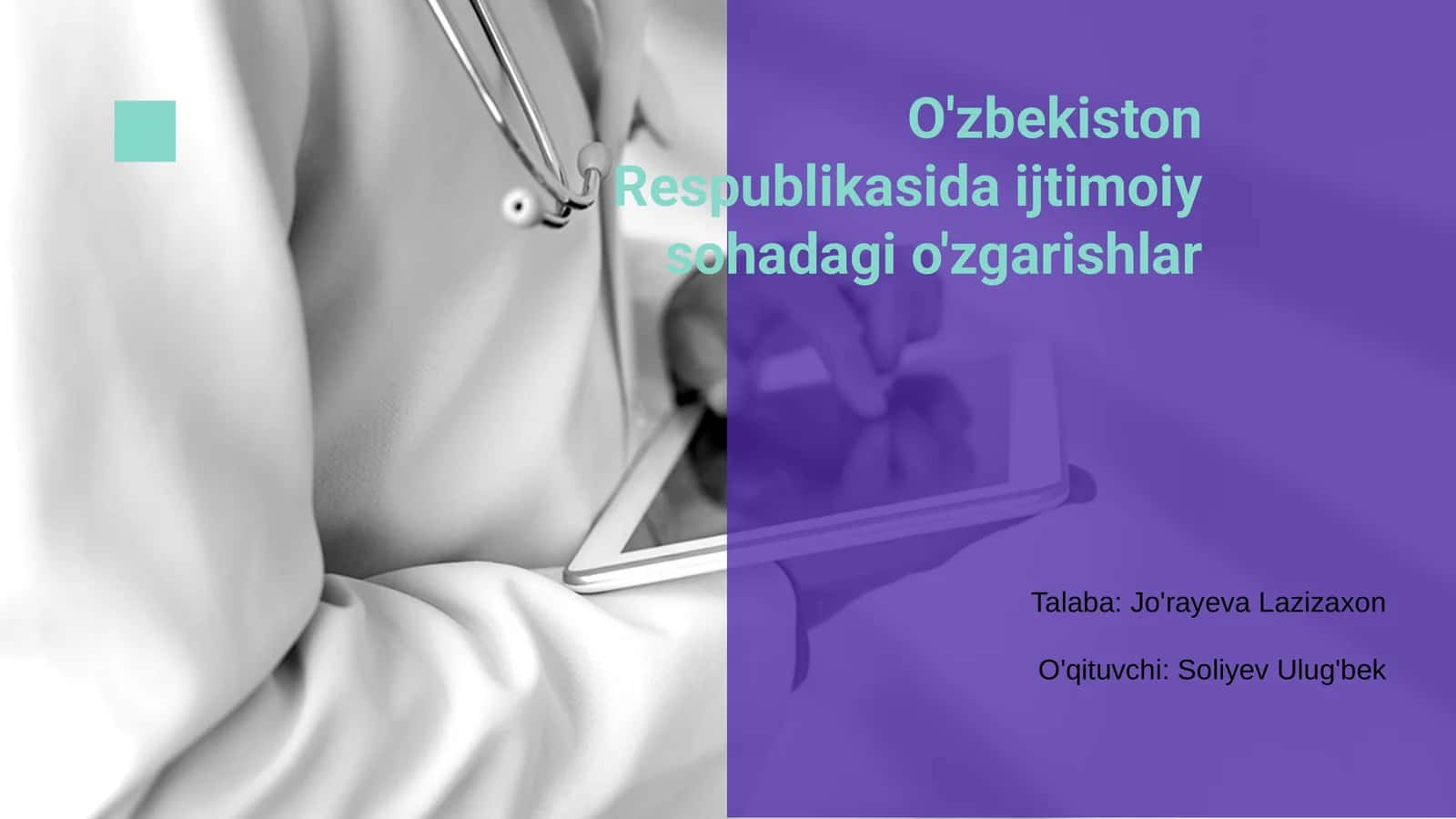 O'zbekiston Respublikasida ijtimoiy sohadagi o'zgarishlar 1