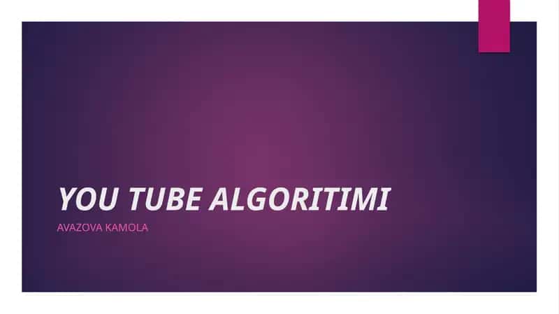 YOU TUBE ALGORITIMI 1