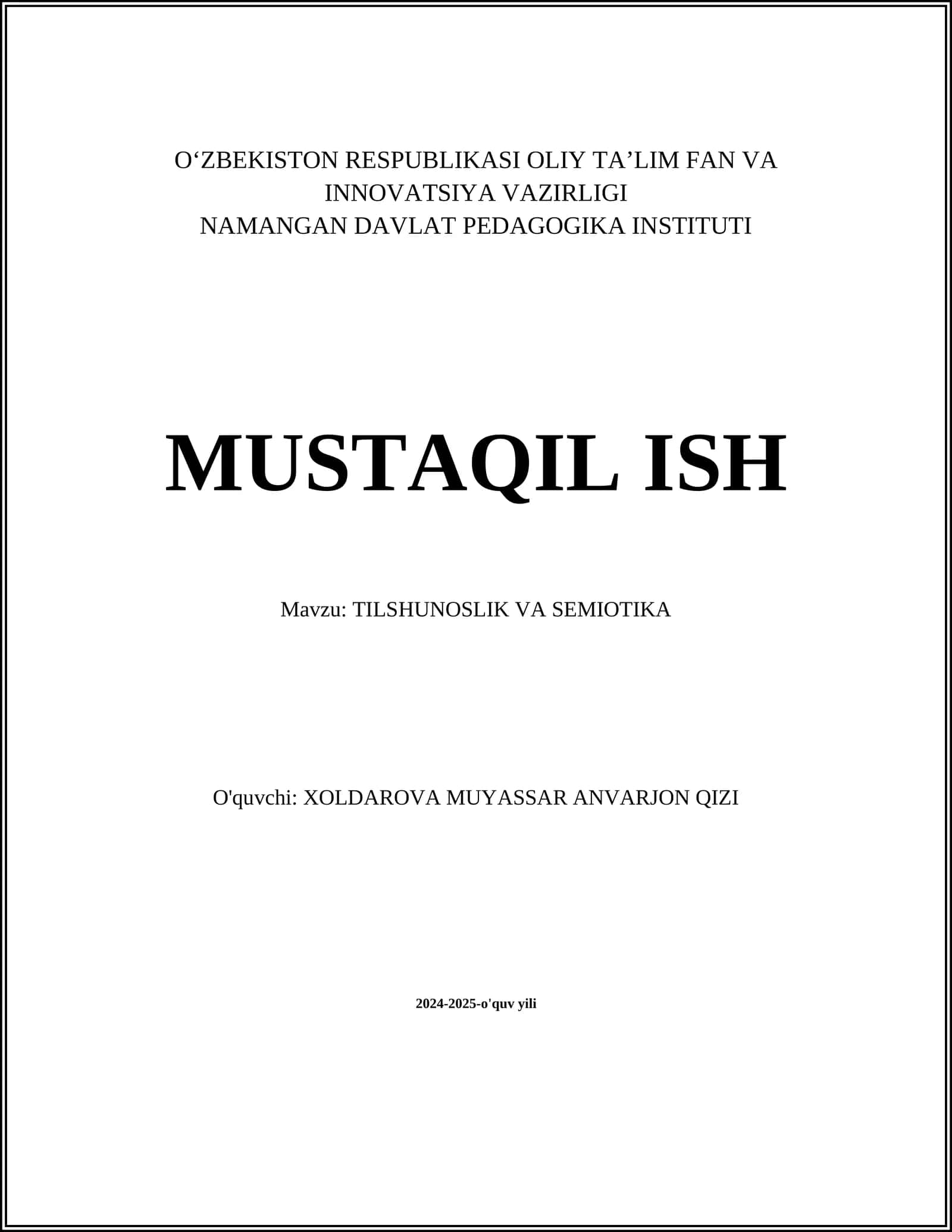 TILSHUNOSLIK VA SEMIOTIKA 1