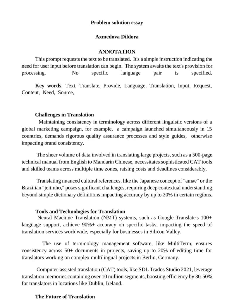 Problem solution essay 1