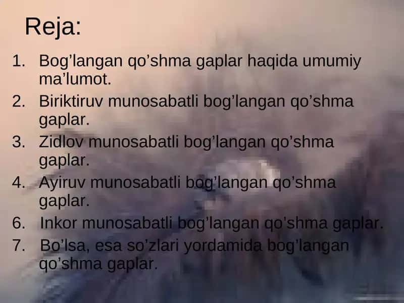 Bog’langan qo’shma gaplar 1
