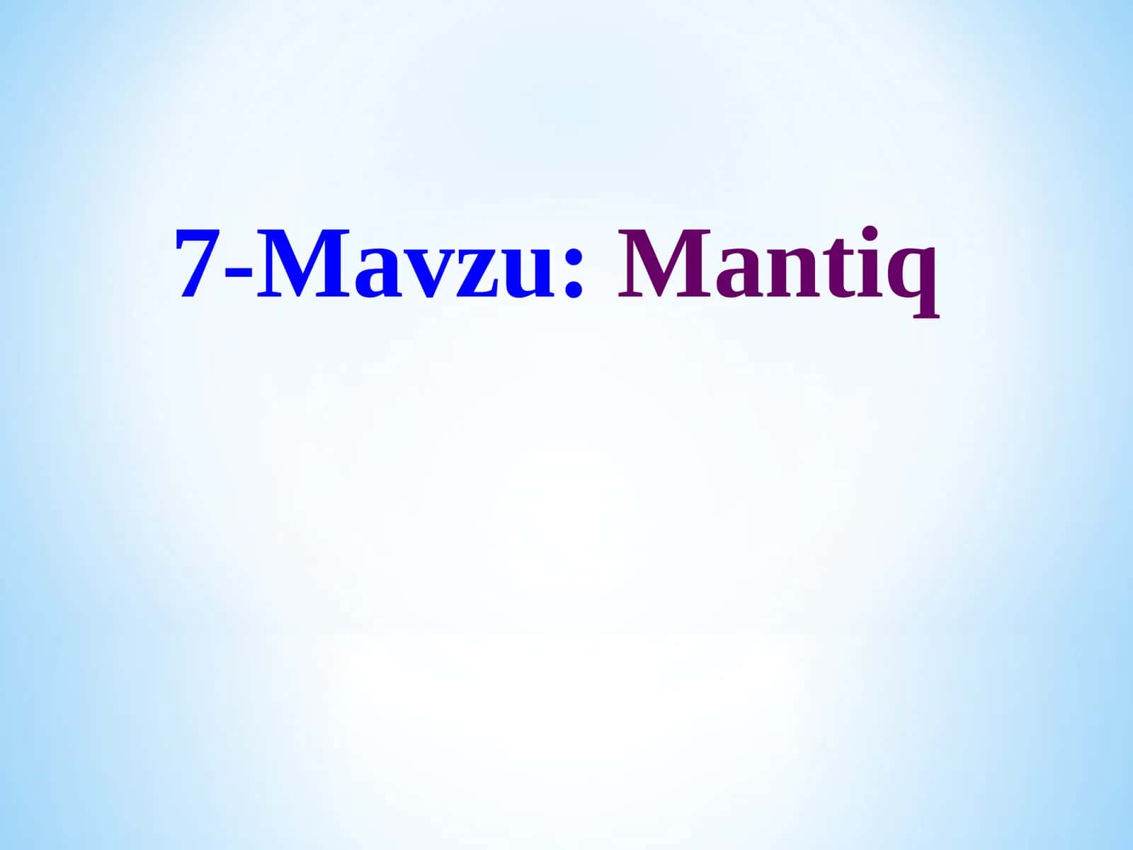 Mantiq 1