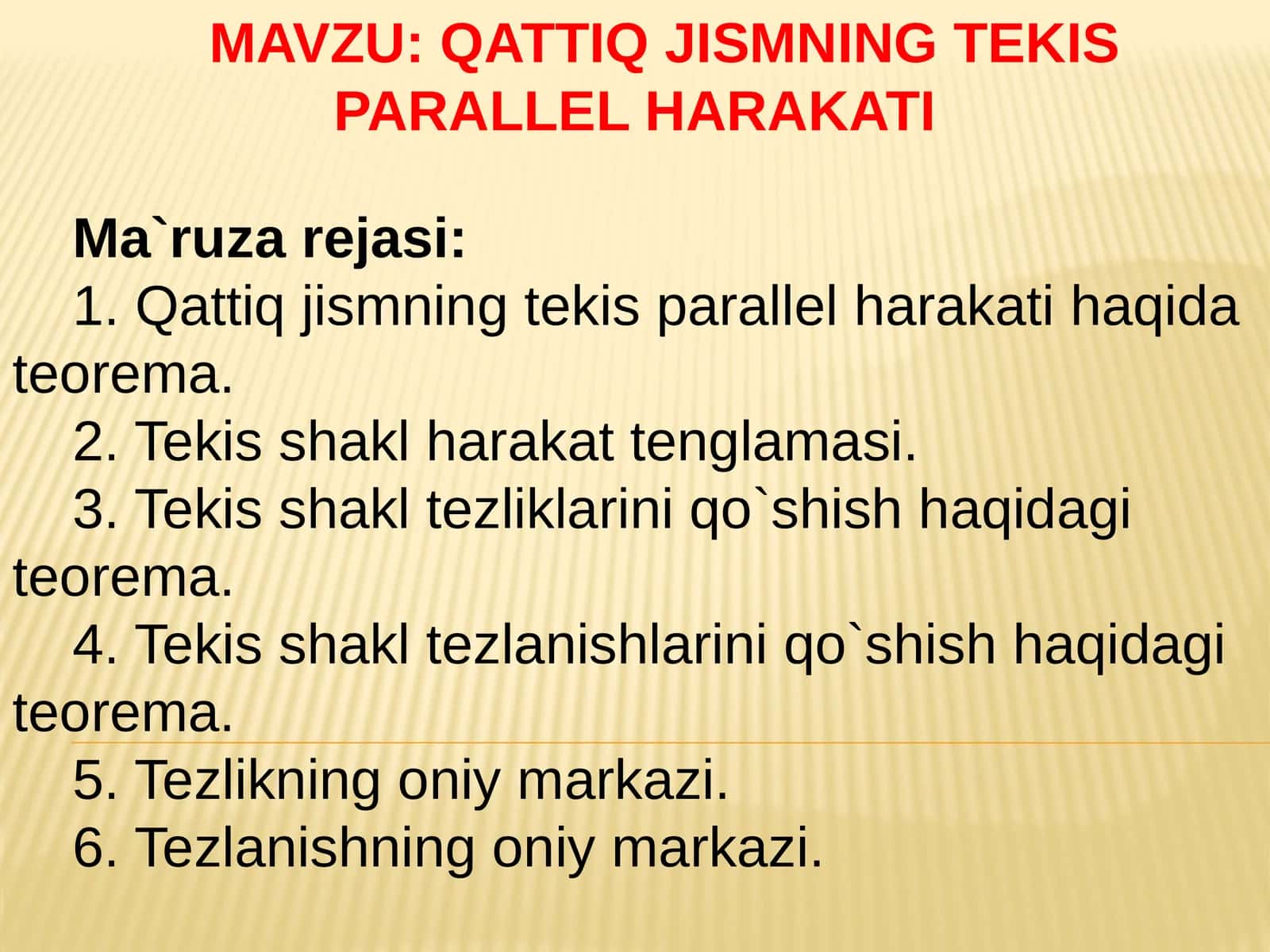 QATTIQ JISMNING TEKISPARALLEL HARAKATI 1