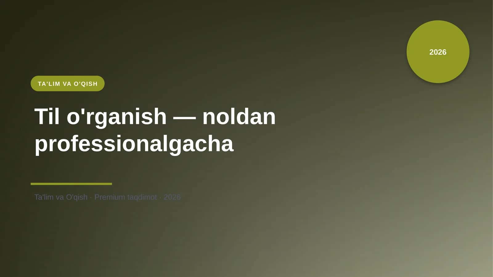 Til o'rganish — noldan professionalgacha 1
