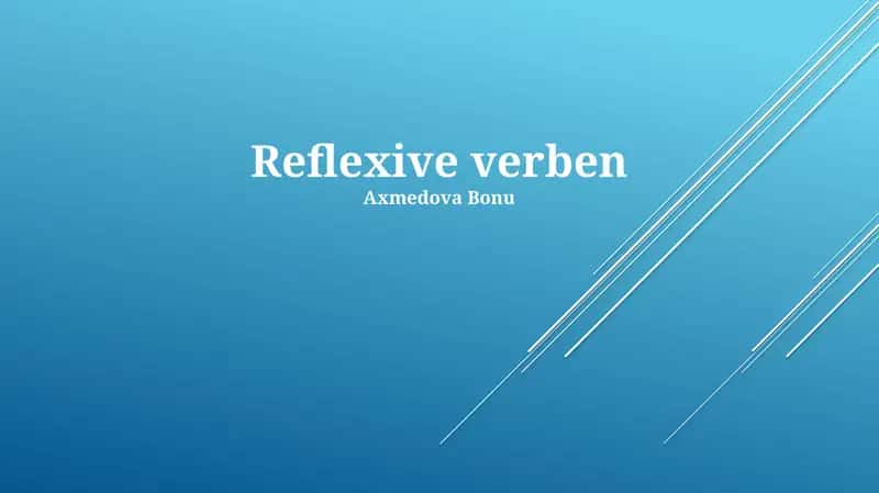 Reflexive verben 1