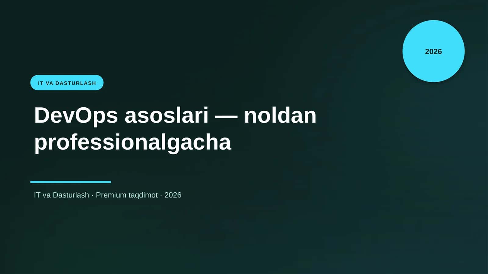 DevOps asoslari — noldan professionalgacha 1