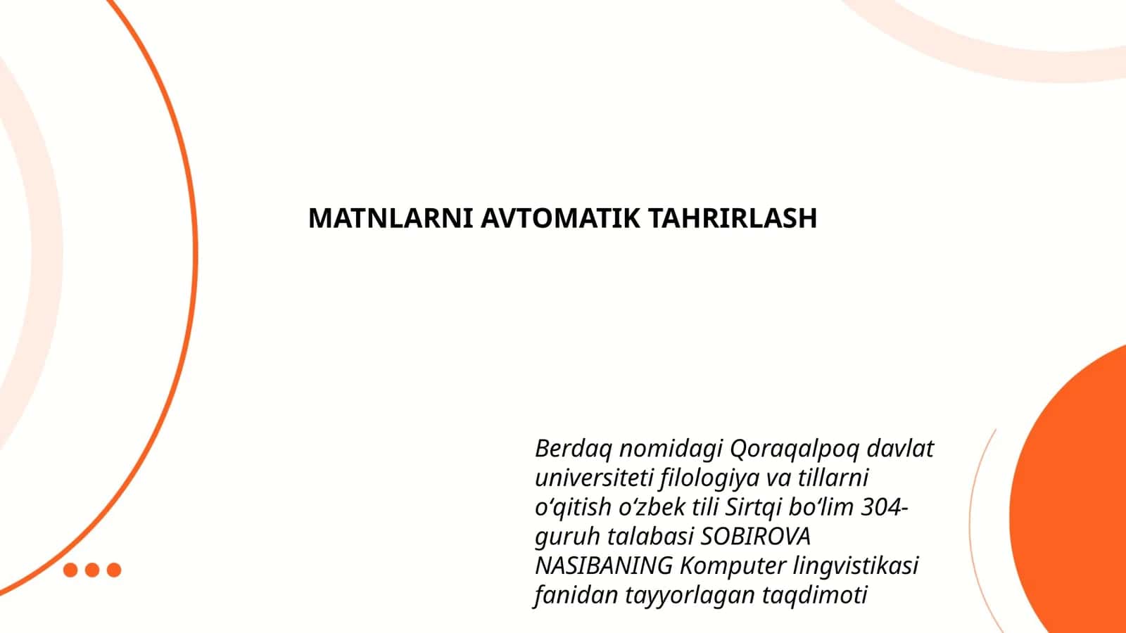 MATNLARNI AVTOMATIK TAHRIRLASH 1