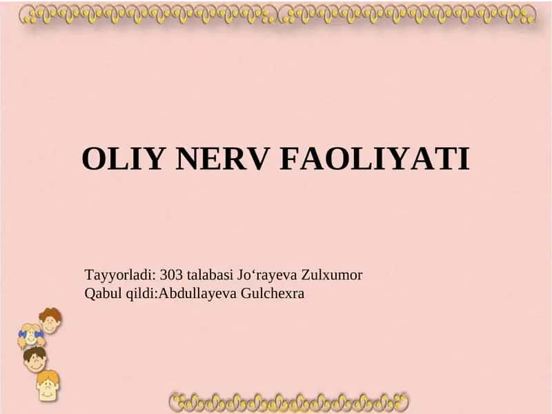 Oliy nerv faoliyati 1