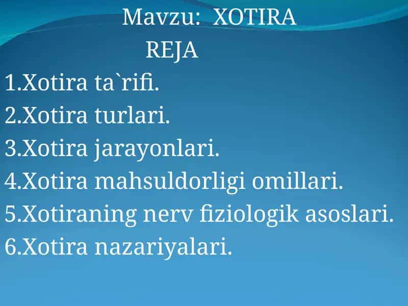 Xotira 1
