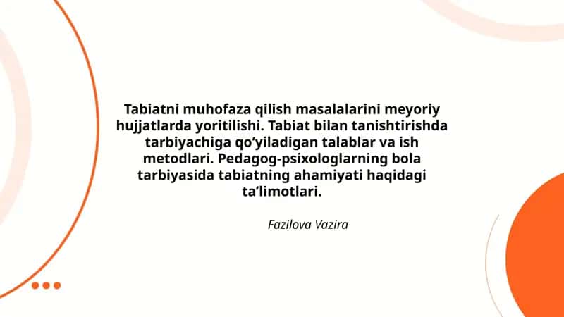 Tabiatni muhofaza qilish masalalari 1