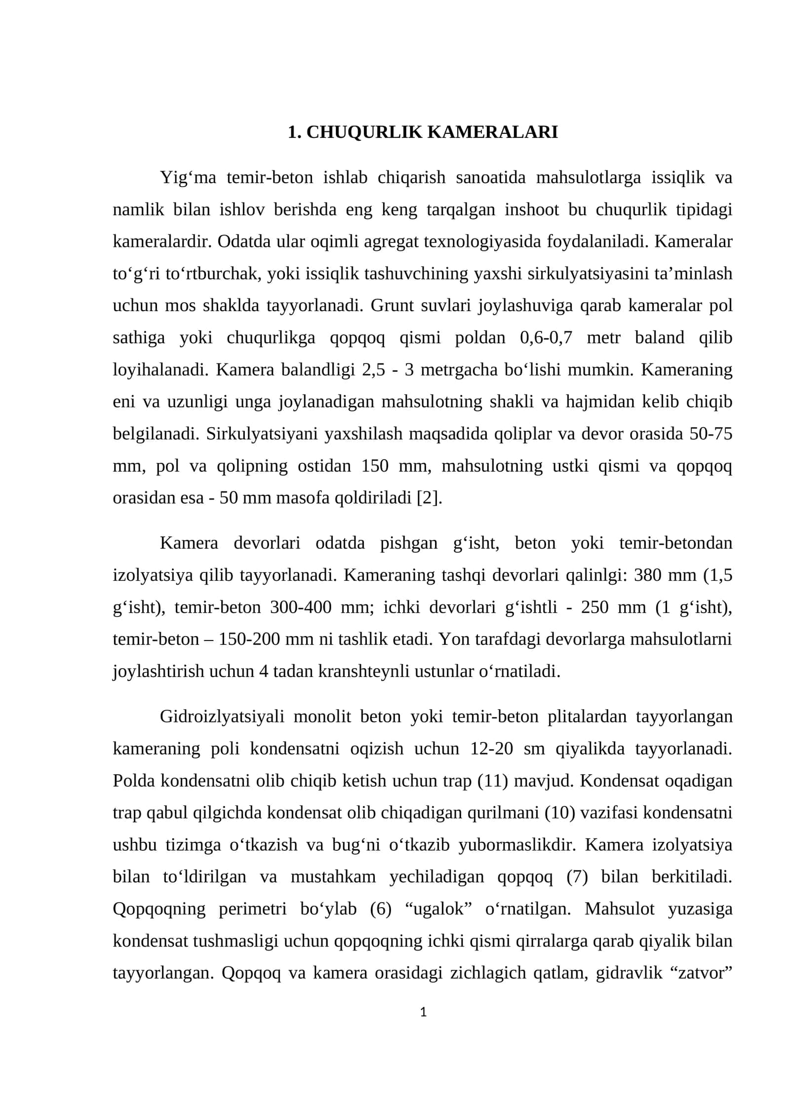 CHUQURLIK KAMERALARI 1