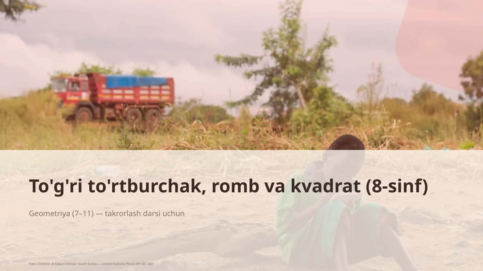 To'g'ri to'rtburchak, romb va kvadrat (8-sinf) 1