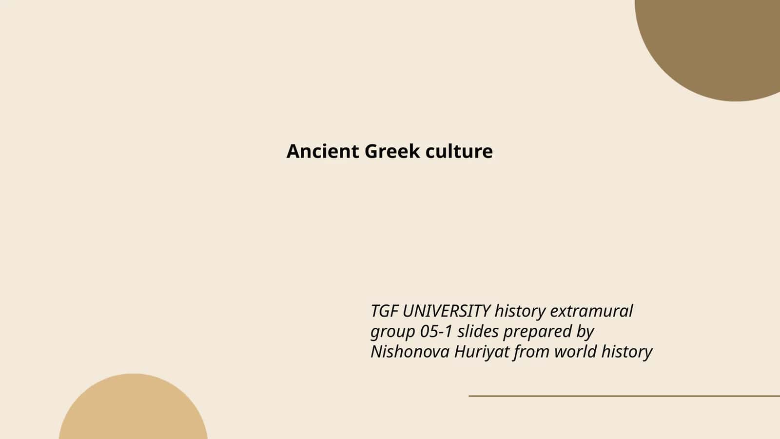 Ancient Greek culture 1