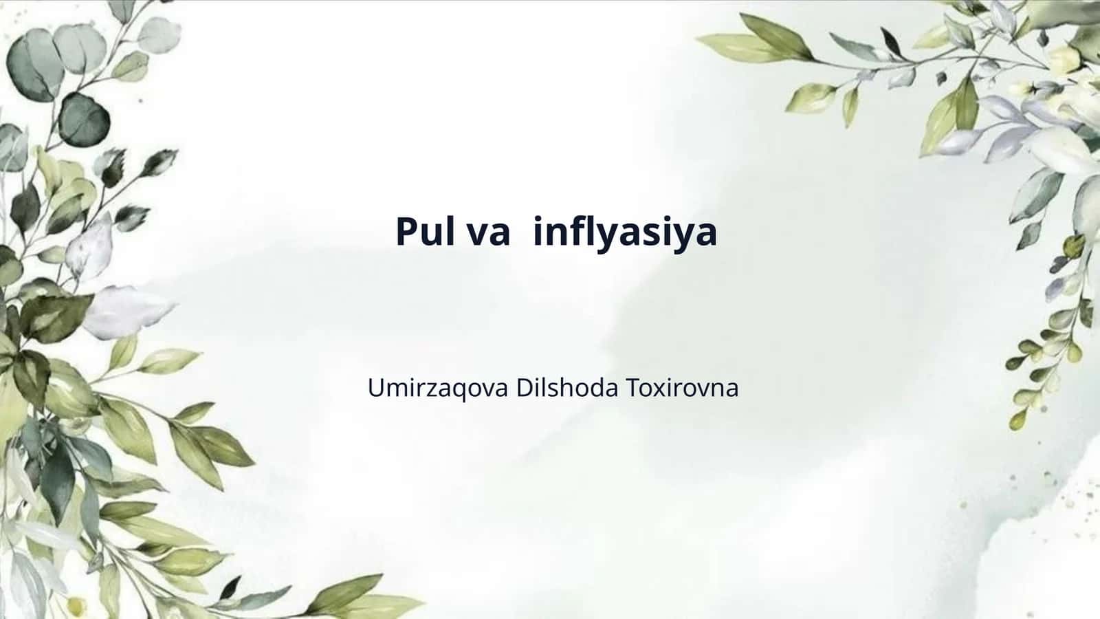 Pul va  inflyasiya 1